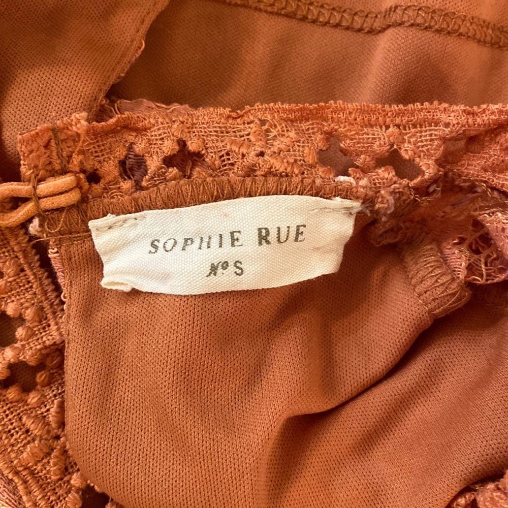 Sophie Rue Peach/Rust Lace Tank - Picture 8 of 8